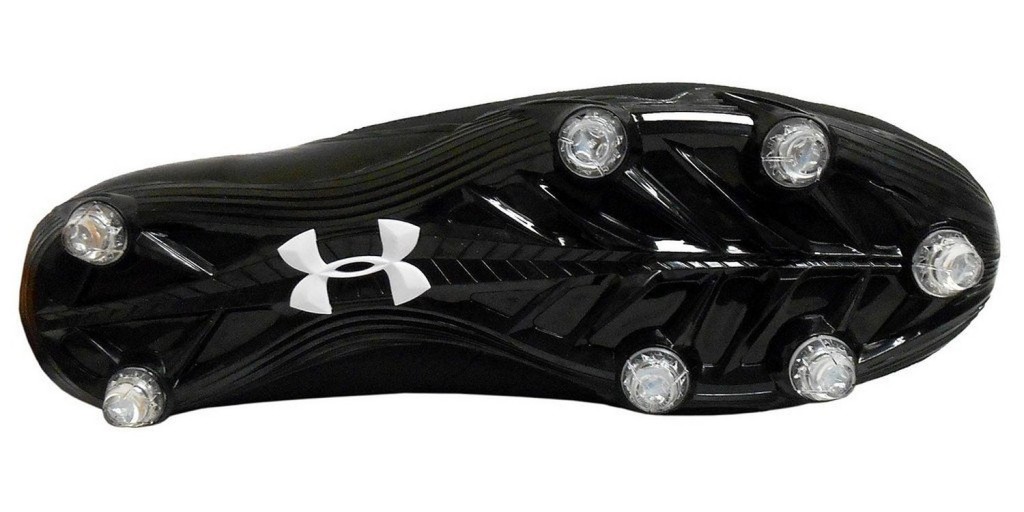 The soleplate with detachable studs of an Under Armour "Nitro" cleat. Available from Amazon.com (http://www.amazon.com/Under-Armour-Nitro-Detachable-Cleats/dp/B00M3CUNSC)