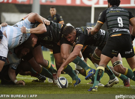 Calum Clark & Northampton. Martin Bureau / AFP, Getty Images.