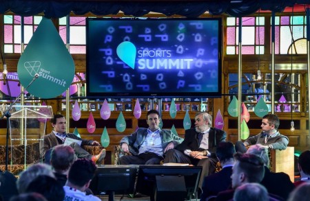 Andy McGeady, Tony Strudwick (Man Utd), Bill James (Boston Red Sox), Sean O'Connor (StatSports). Picture credit: Ray McManus / SPORTSFILE / Web Summit